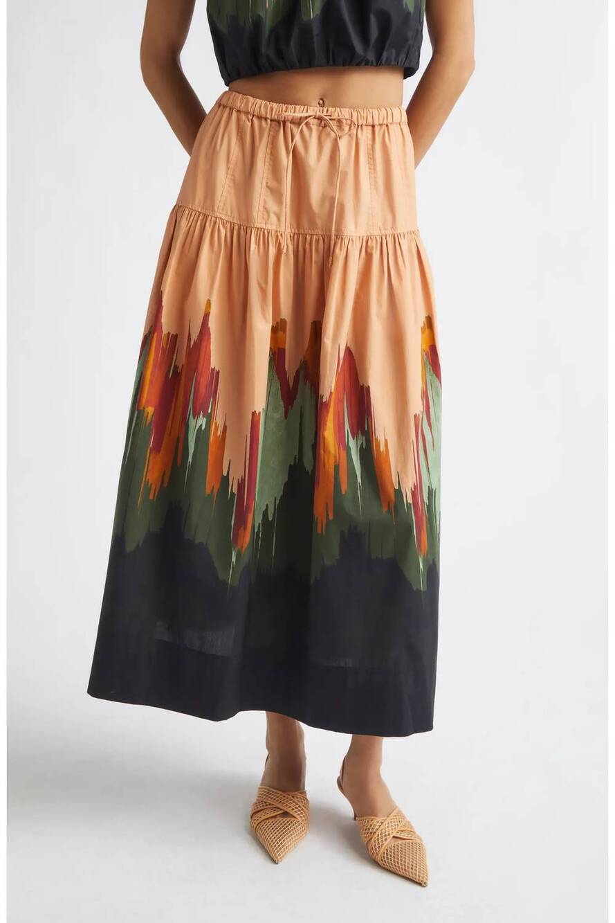 NEW ULLA JOHNSON theodora cotton skirt in agate